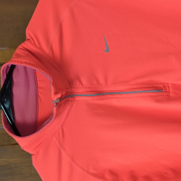 Nike Running Nike dry fit size Large fluorescent orange quarter zip - Picture 2 of 3